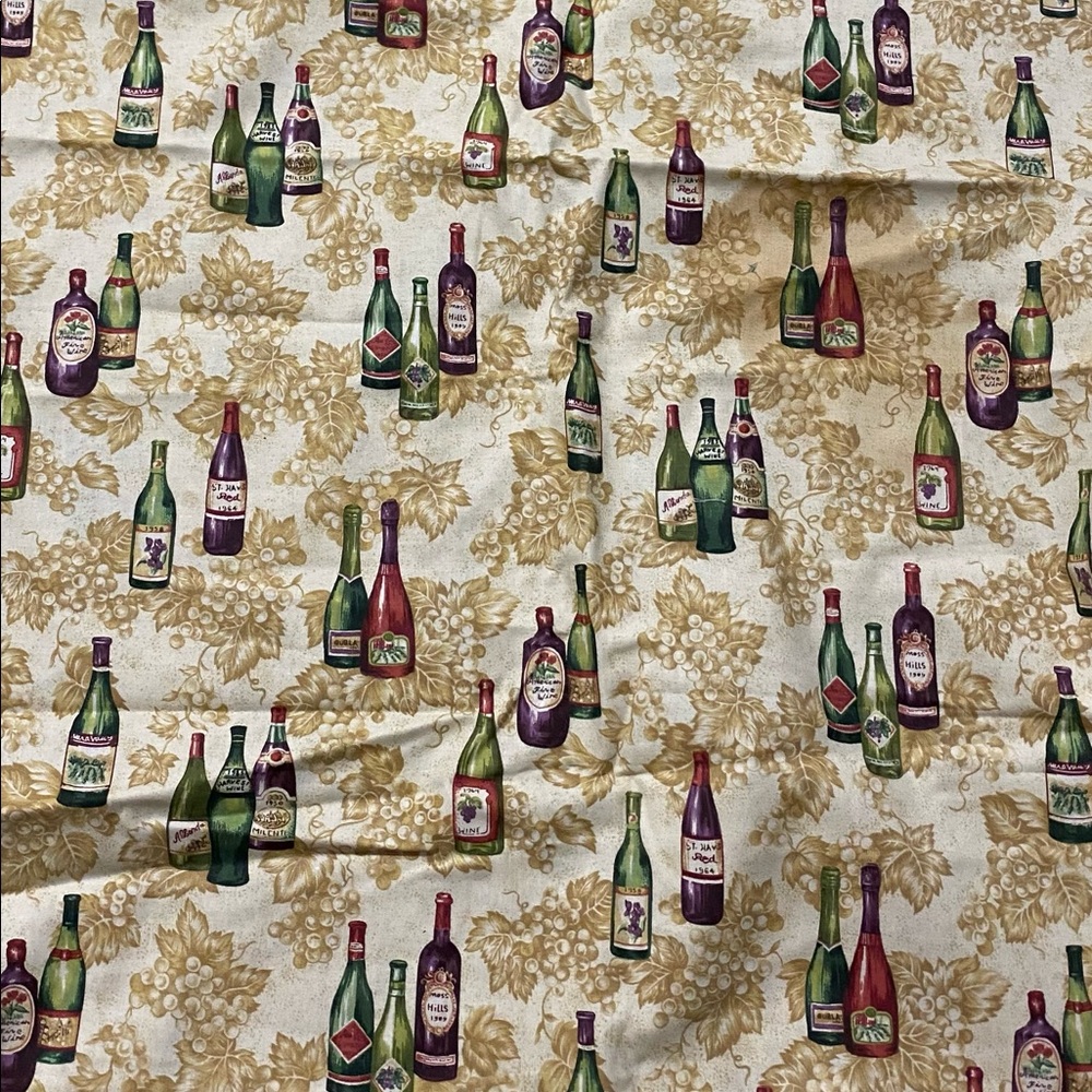 Wine bottle fabric. Cotton.